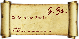 Gránicz Zsolt névjegykártya